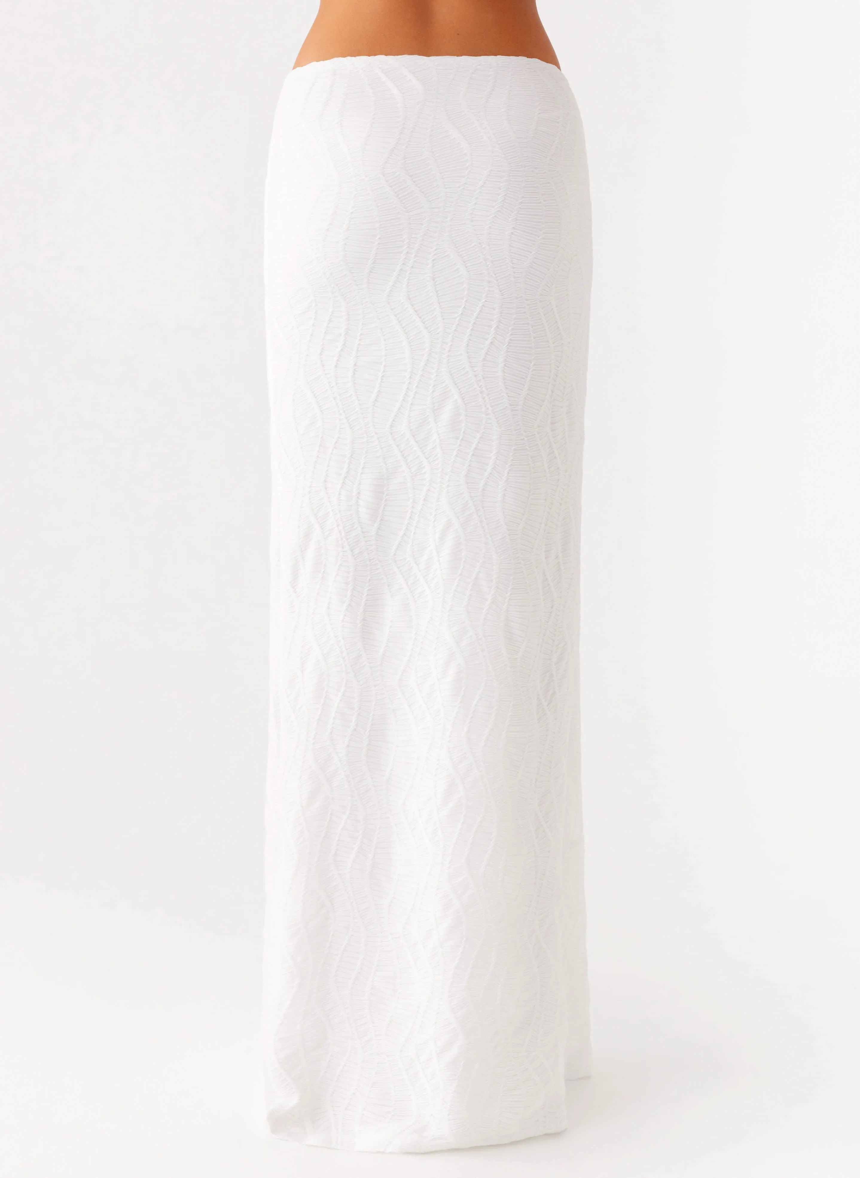 Crisp Edge Soft Mood Briene Maxi Skirt - White