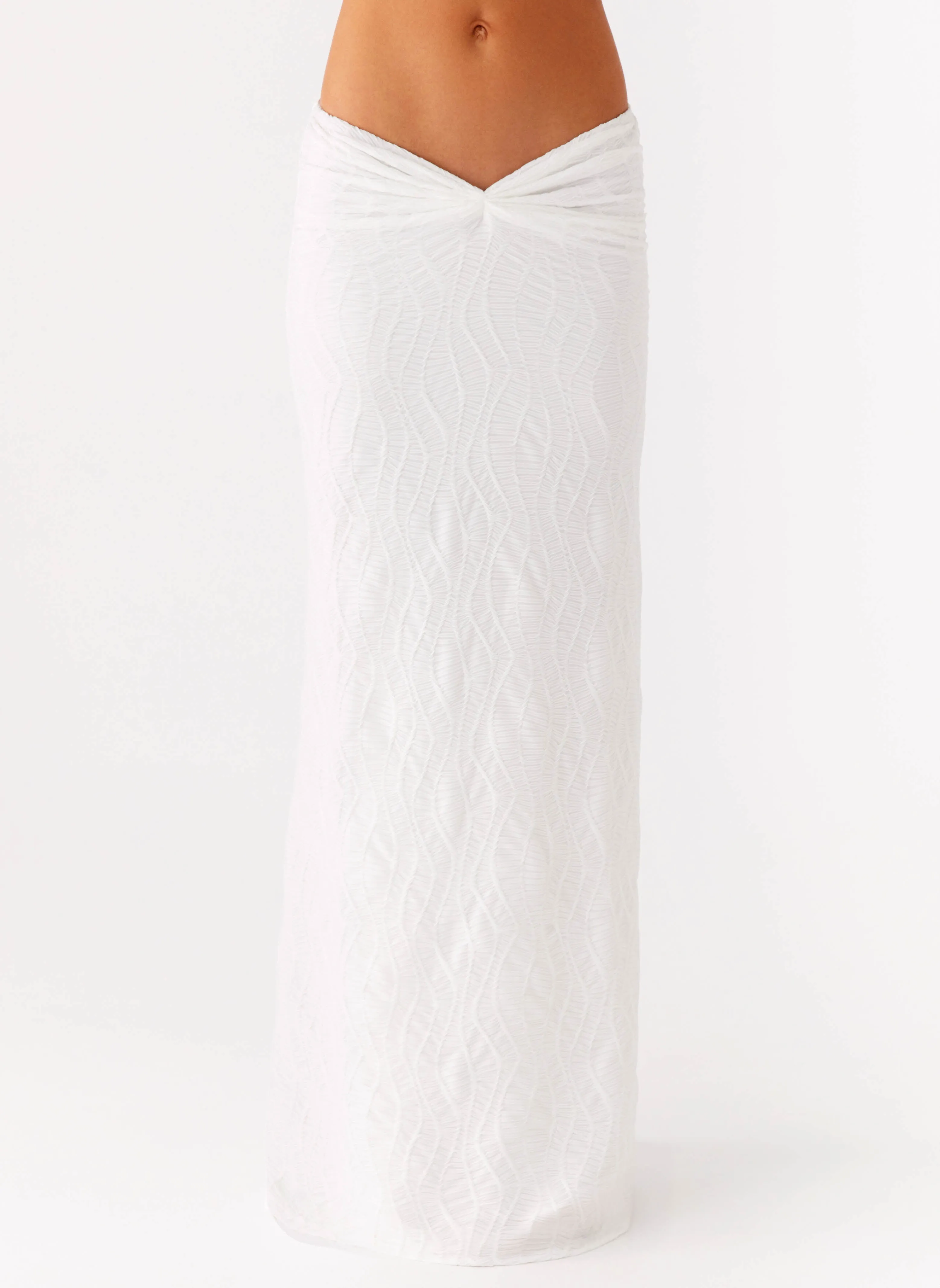 Briene Maxi Skirt - White Simple Fashion