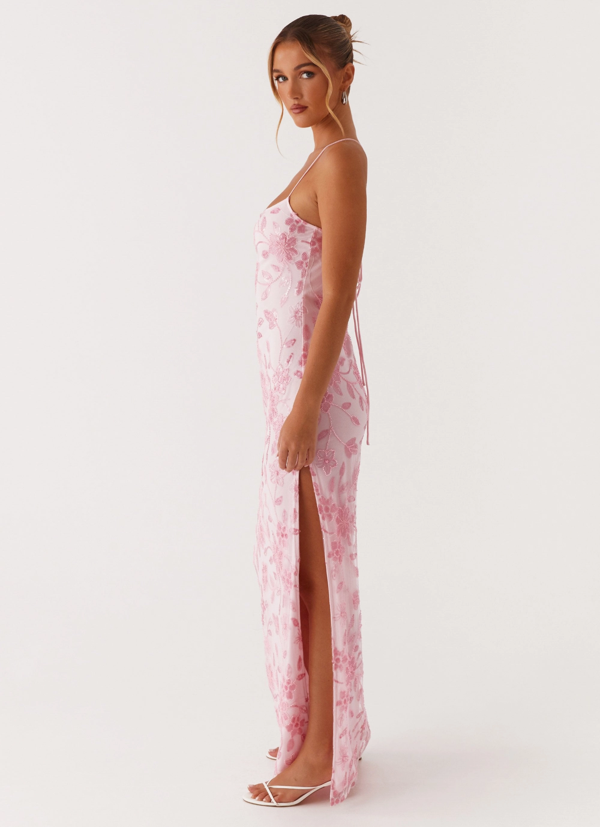 Calm Flow Bright Lights Beaded Maxi Dress - Pink