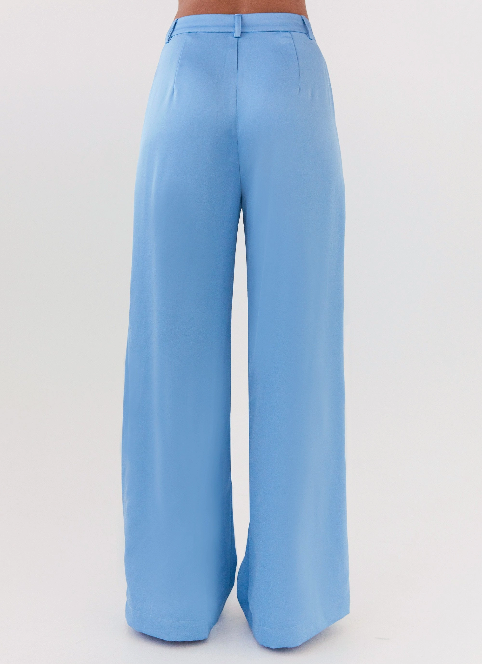 Recycled materials Button Closure Brinkley Satin Pants - Blue