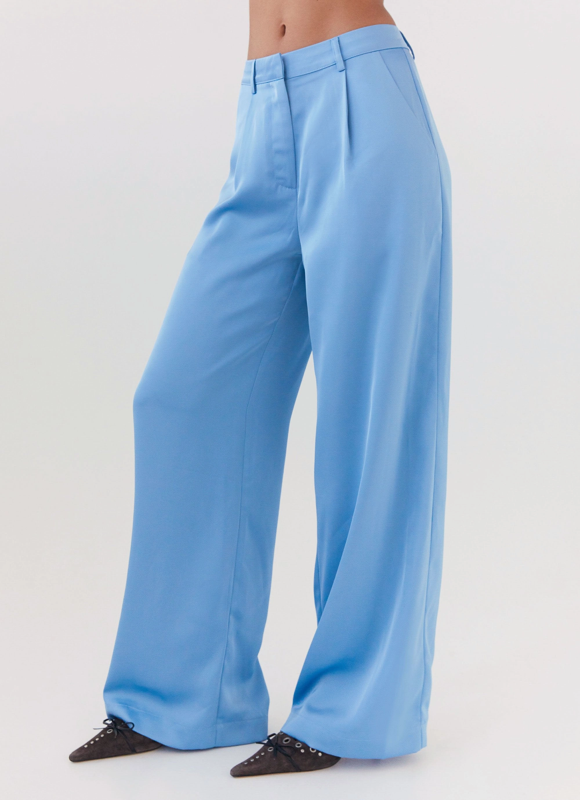 Brinkley Satin Pants - Blue Ripstop Reinforcement Hiking Trail Outfit