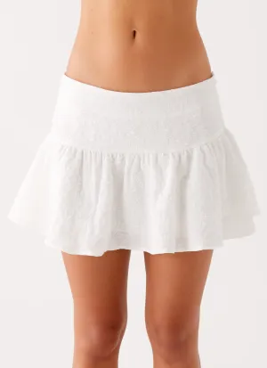 Texture Focus Relaxed Vibe Brissy Mini Skirt - White