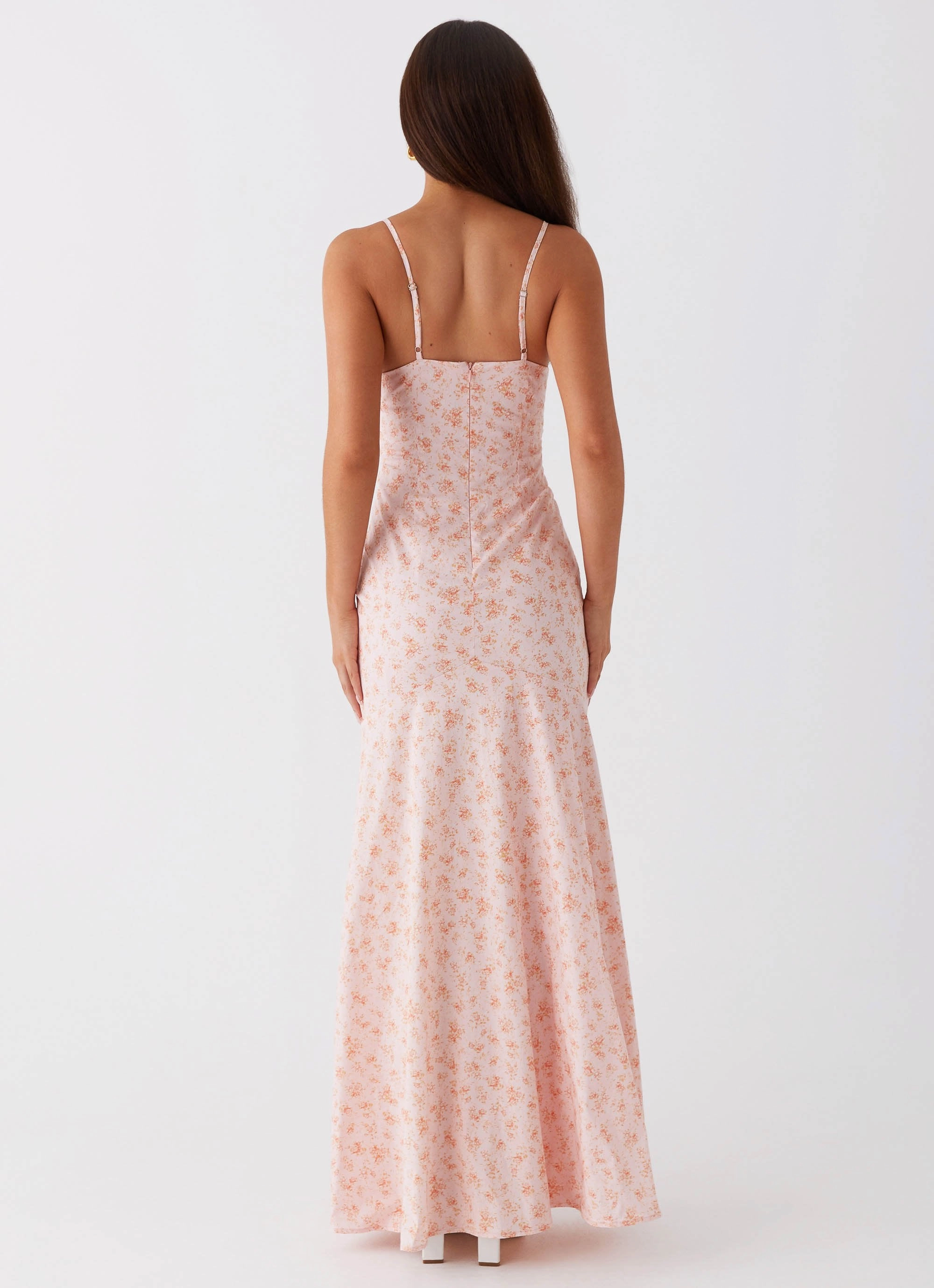 Hot Now Slim Shape Britney Maxi Dress - Pink Ditsy Floral
