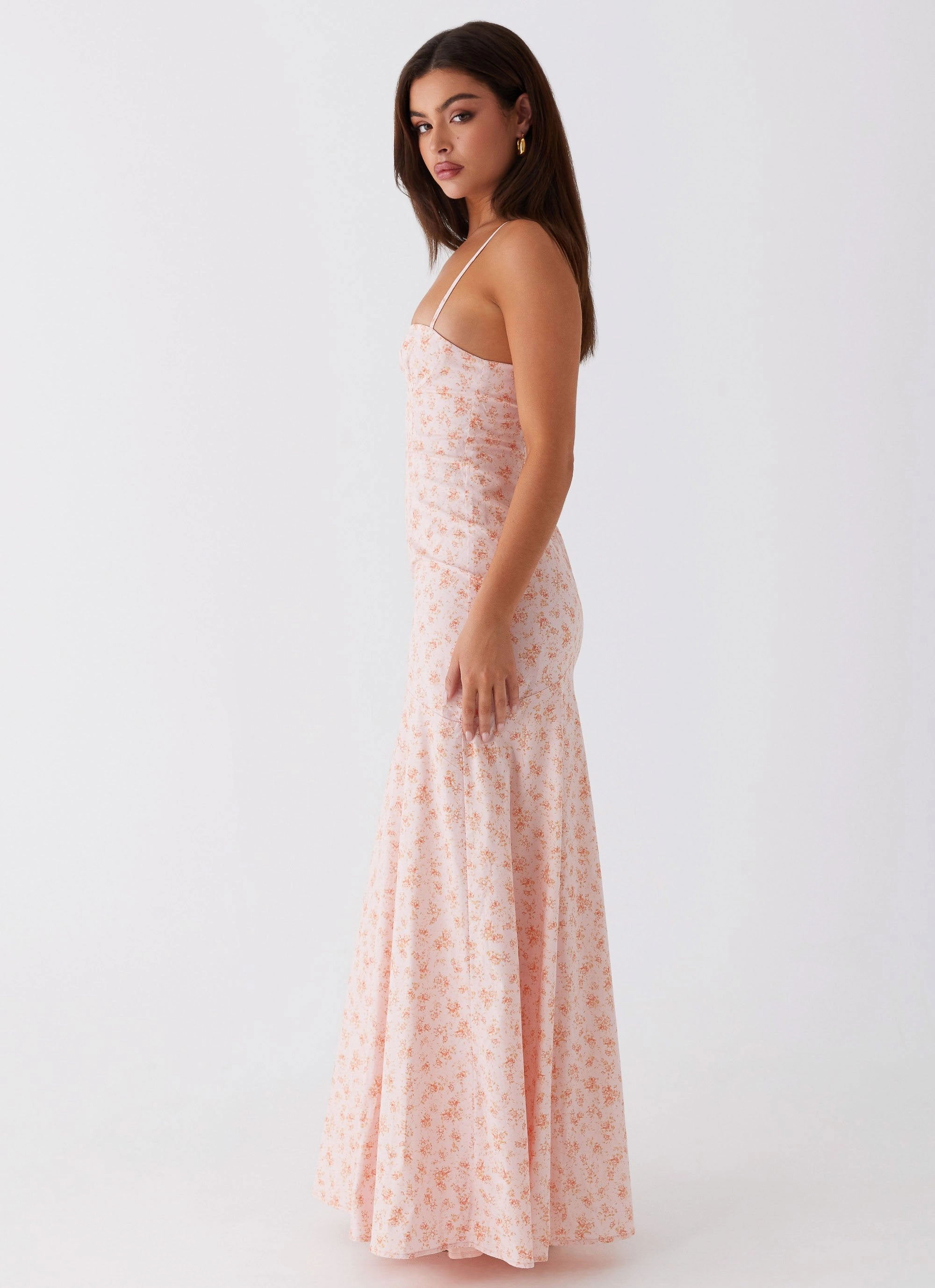 Britney Maxi Dress - Pink Ditsy Floral Light and breezy summer dress Young Edge
