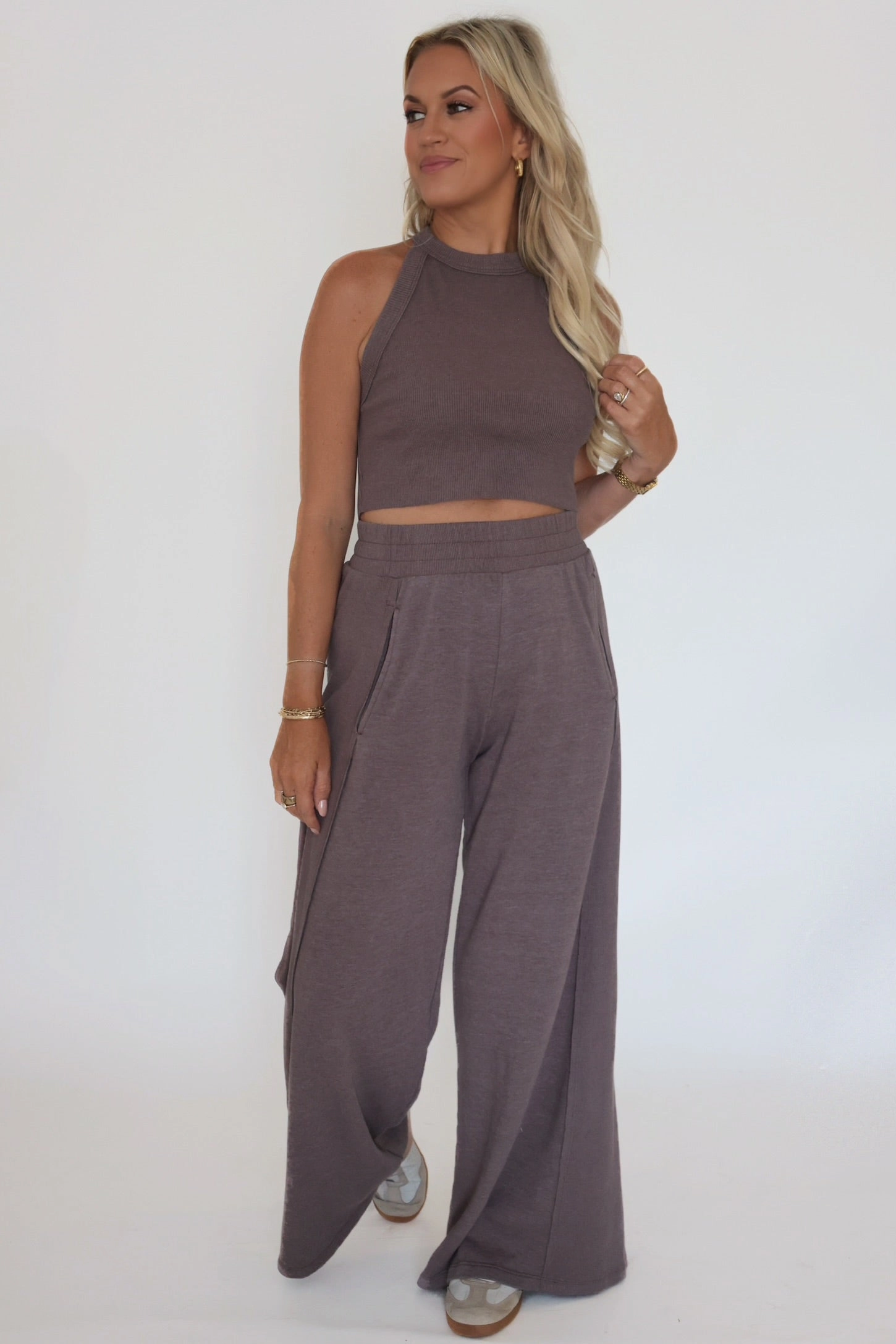 Reflective Accent Stripes Britney Set- Stone