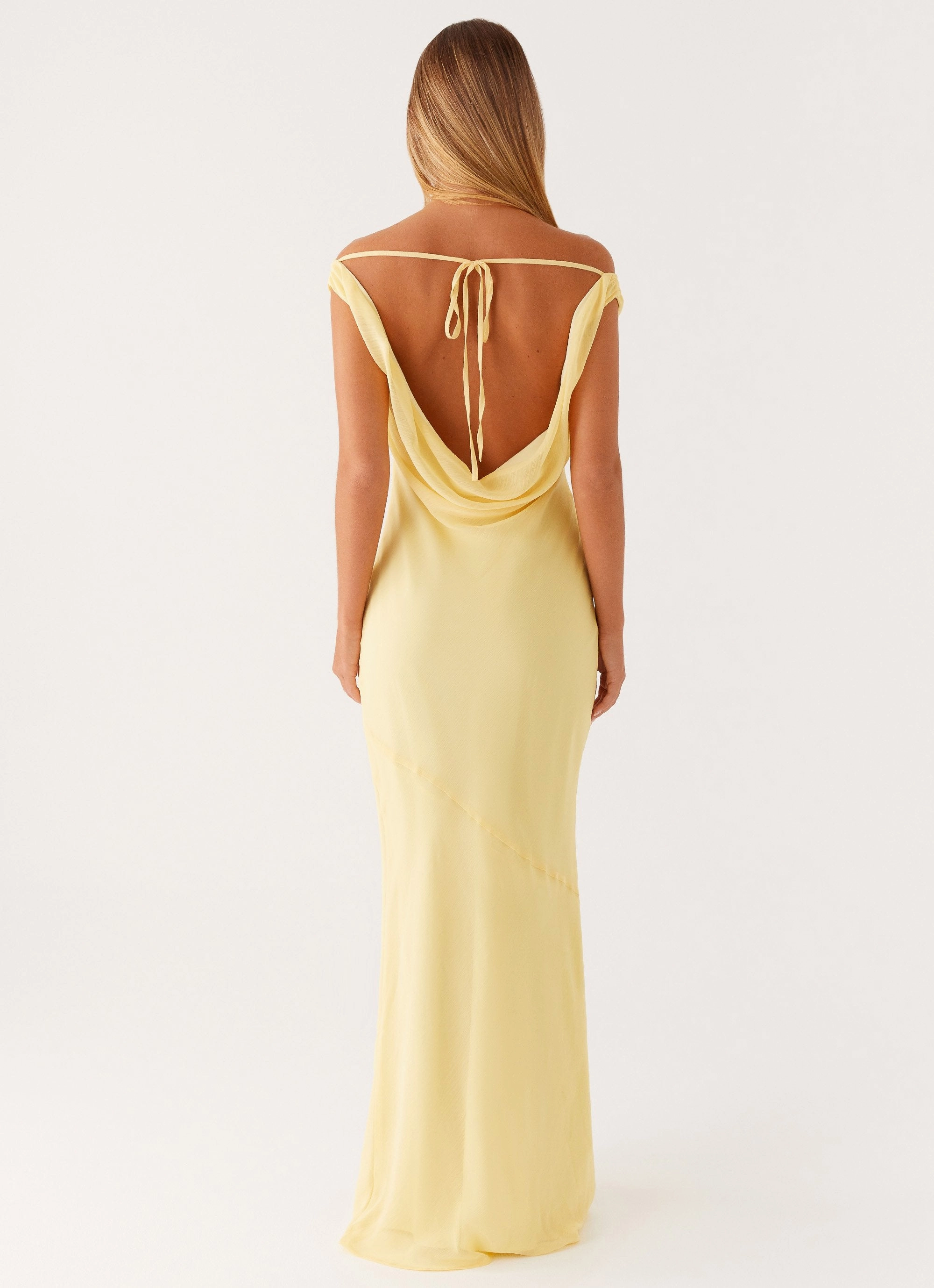 Brittany Chiffon Maxi Dress - Pastel Yellow Polished Appearance