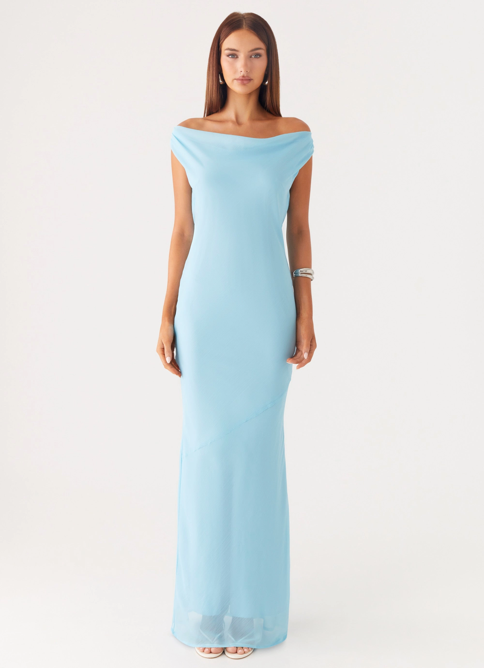 Urban Ready Fashionable Touch Brittany Chiffon Maxi Dress - Turquoise