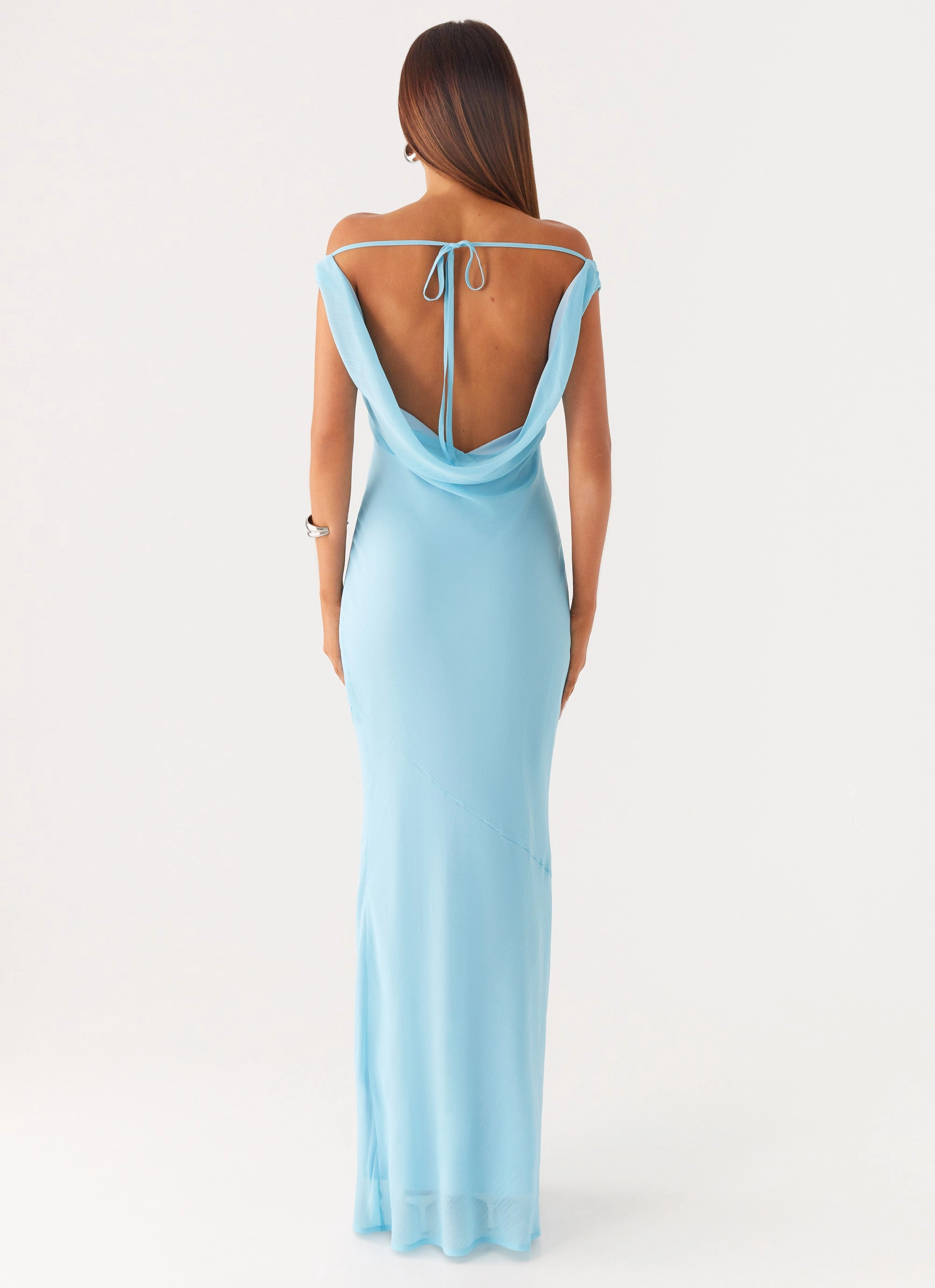 Brittany Chiffon Maxi Dress - Turquoise Flattering Shape Wear Fresh Style