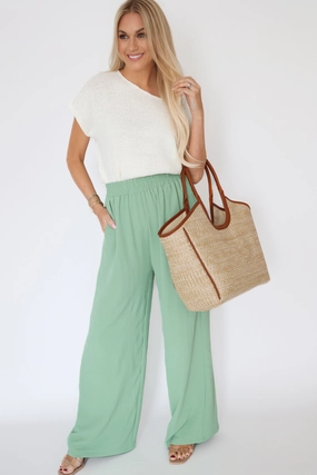 Garment Washed Finish Britton Wide Leg Pant