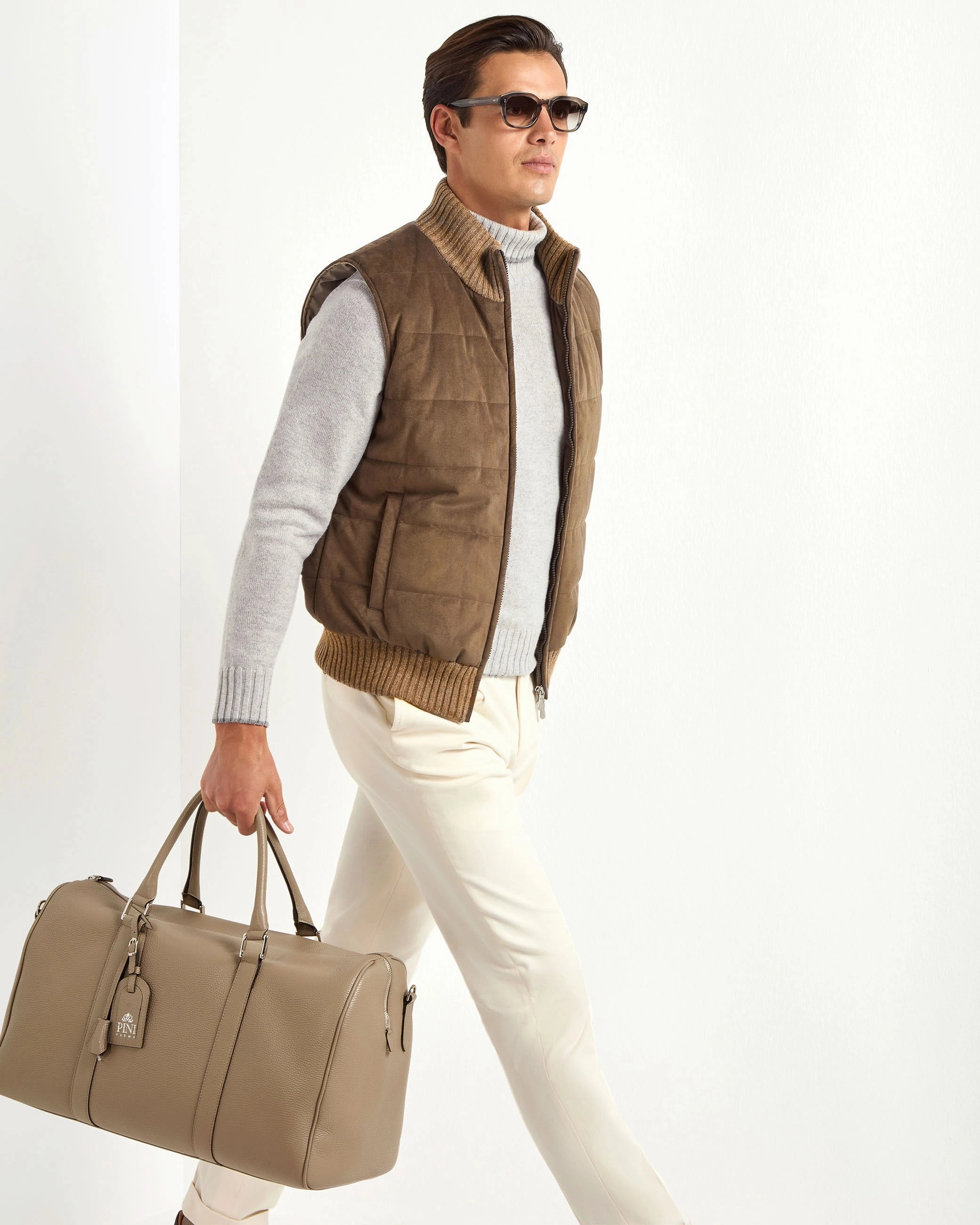 Brown alcantara vest - Made in Italy