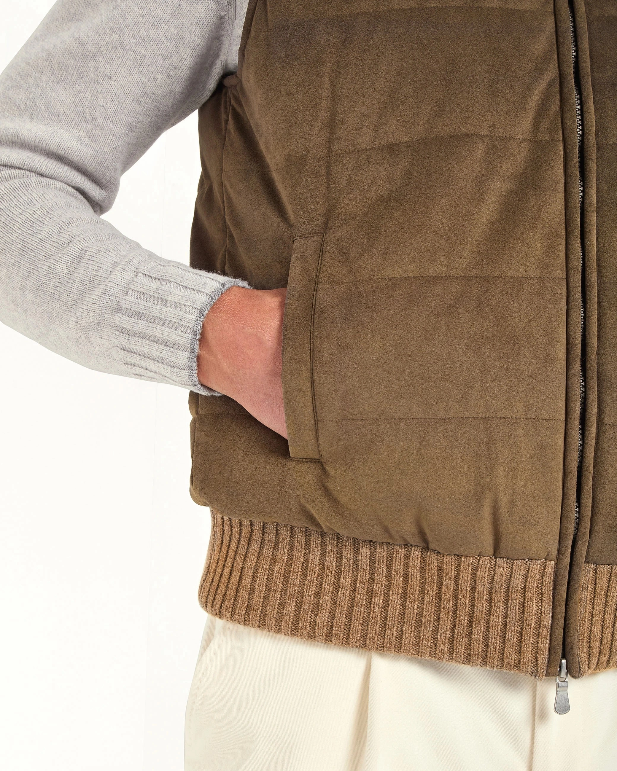 Brown alcantara vest - Made in Italy