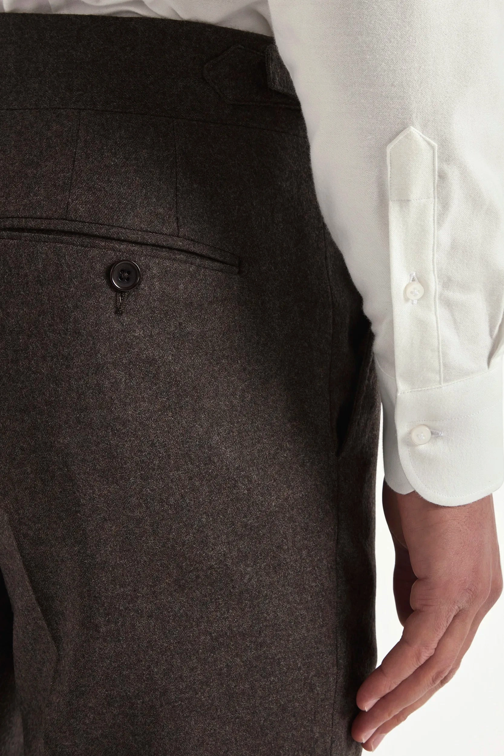 Brown flannel Soragna trousers - Made in Italy