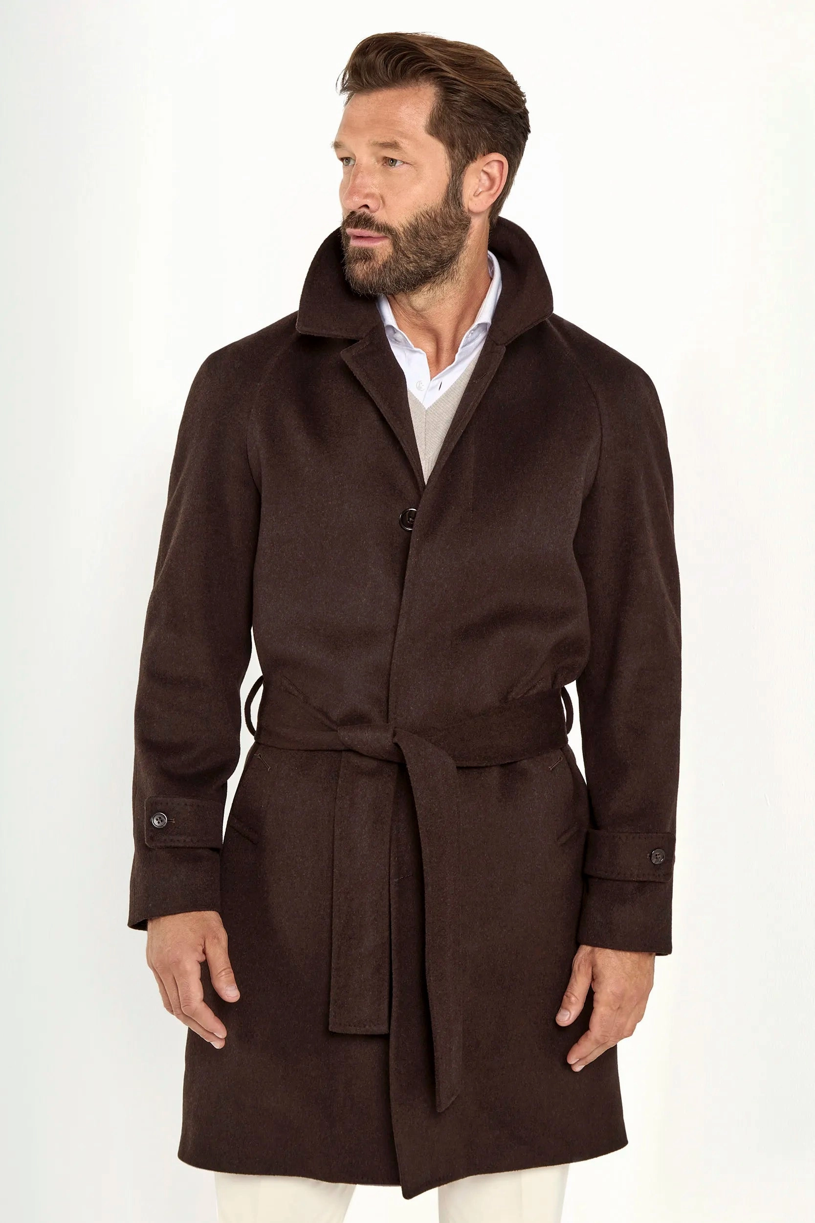 Brown raglan coat - Made in Italy