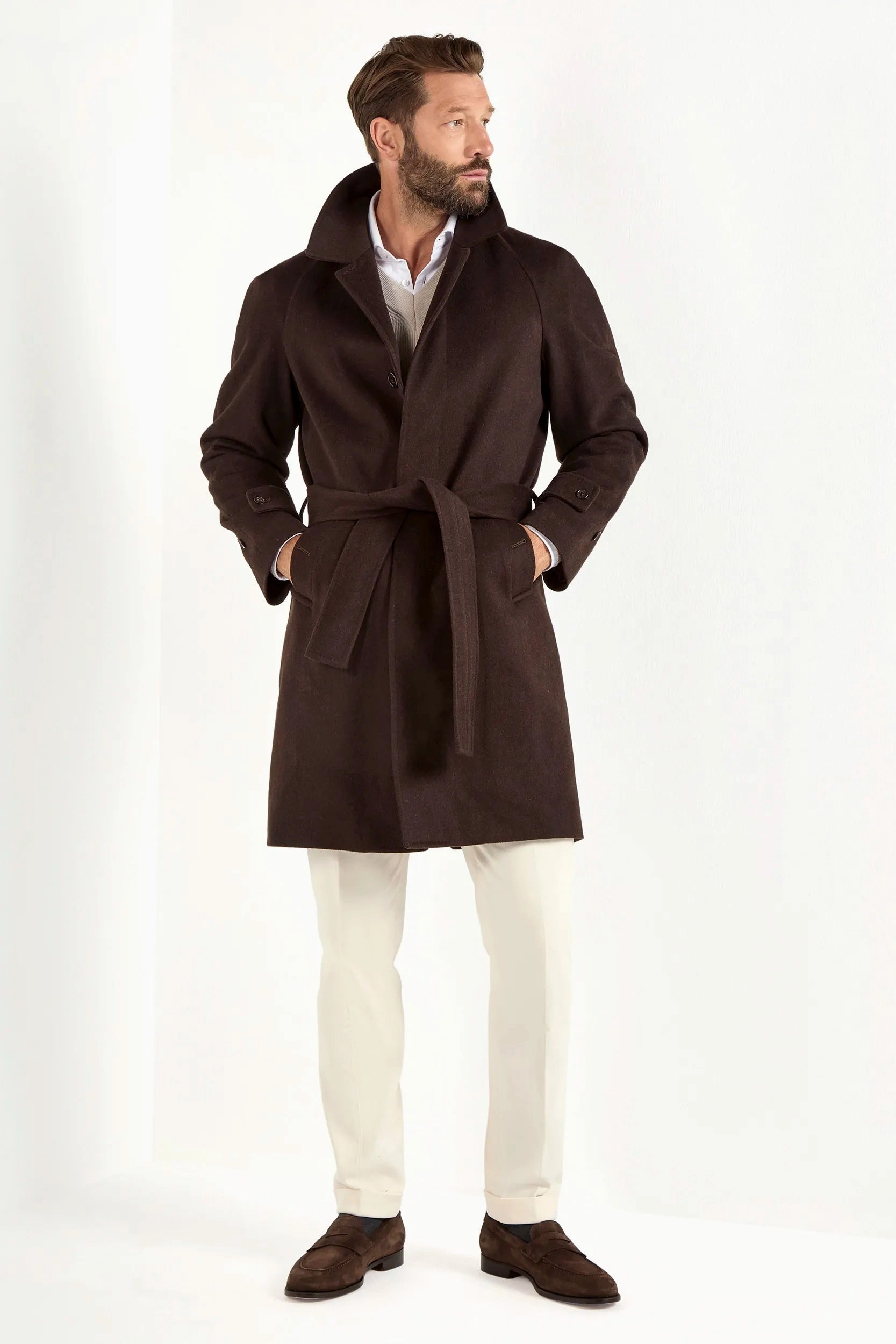 Brown raglan coat - Made in Italy