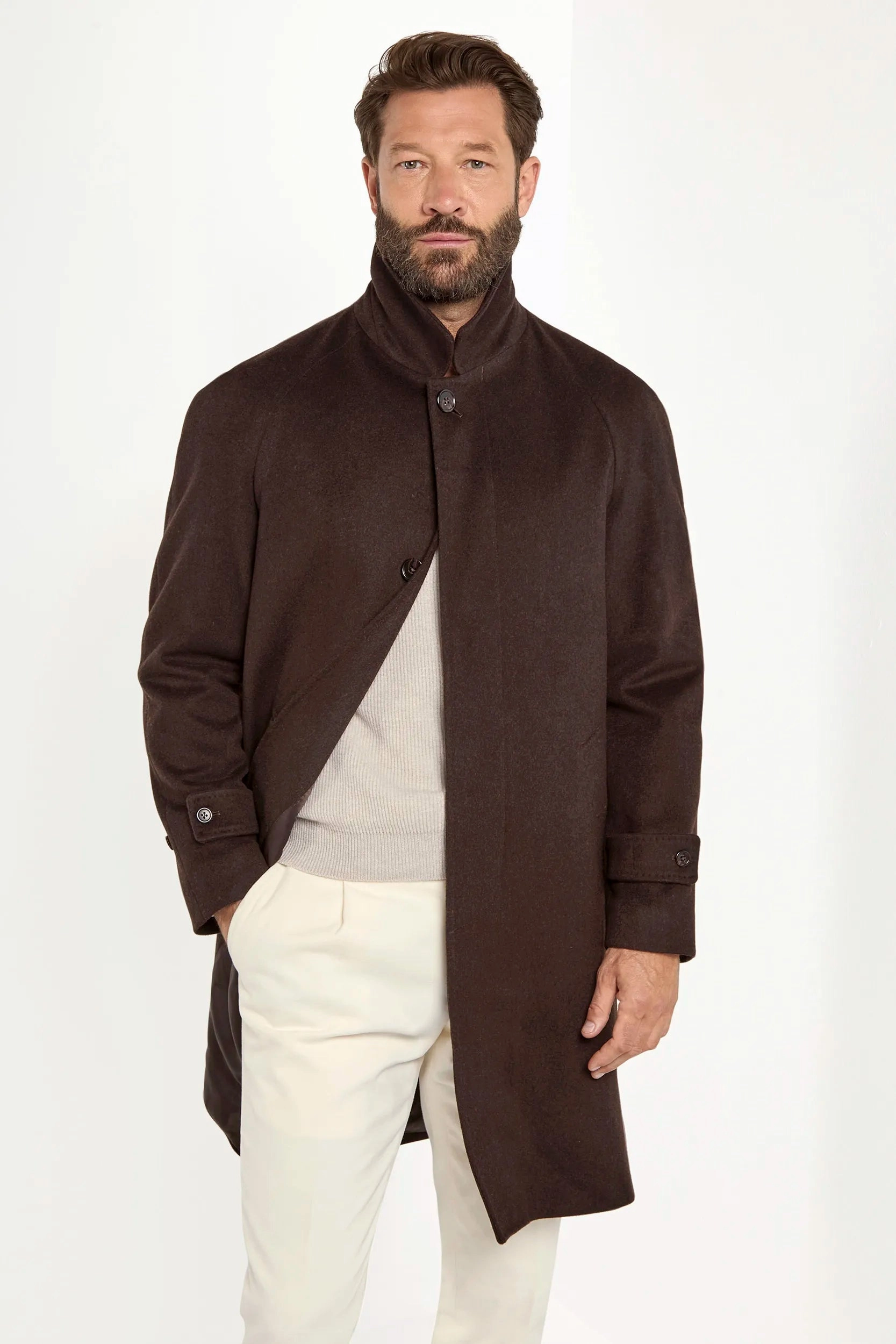 Brown raglan coat - Made in Italy
