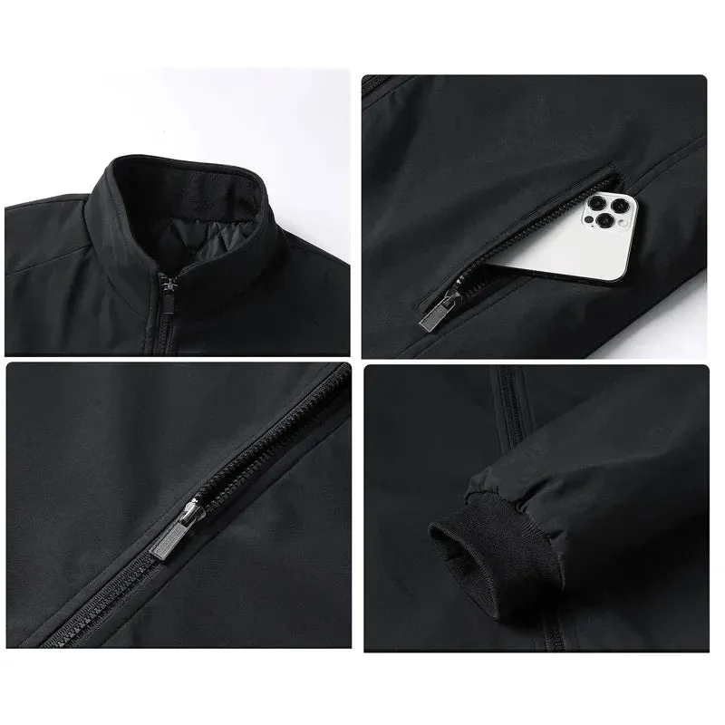 BROWON Plus Size 8XL Men's Winter Jacket - Thick Waterproof Stand Collar Business Casual Coat