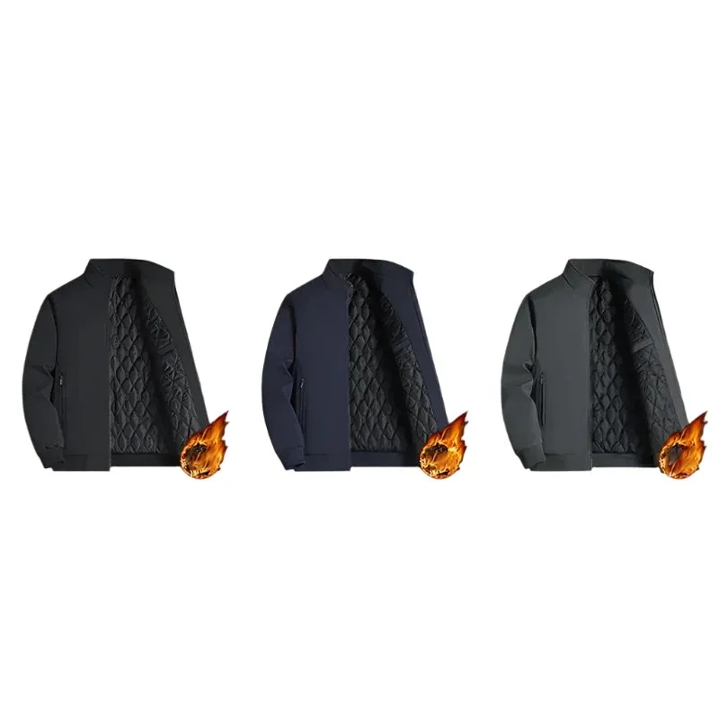 BROWON Plus Size 8XL Men's Winter Jacket - Thick Waterproof Stand Collar Business Casual Coat