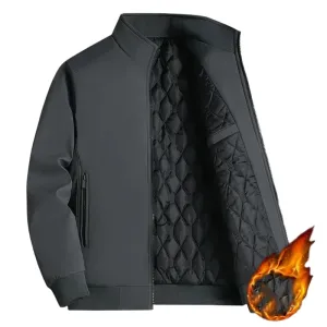 BROWON Plus Size 8XL Men's Winter Jacket - Thick Waterproof Stand Collar Business Casual Coat