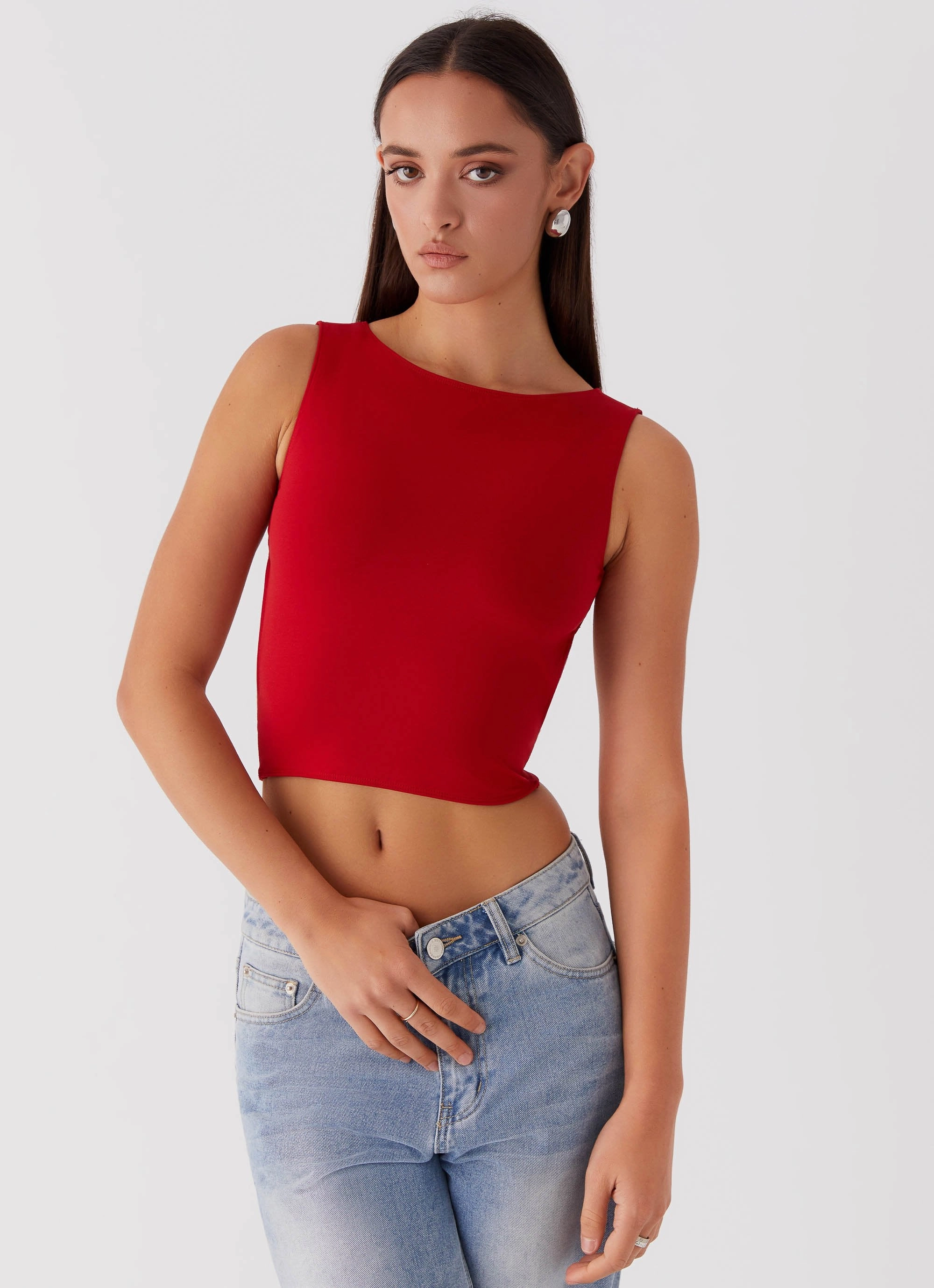 Adjustable Fit System Saskie Tie Top - Ruby Red