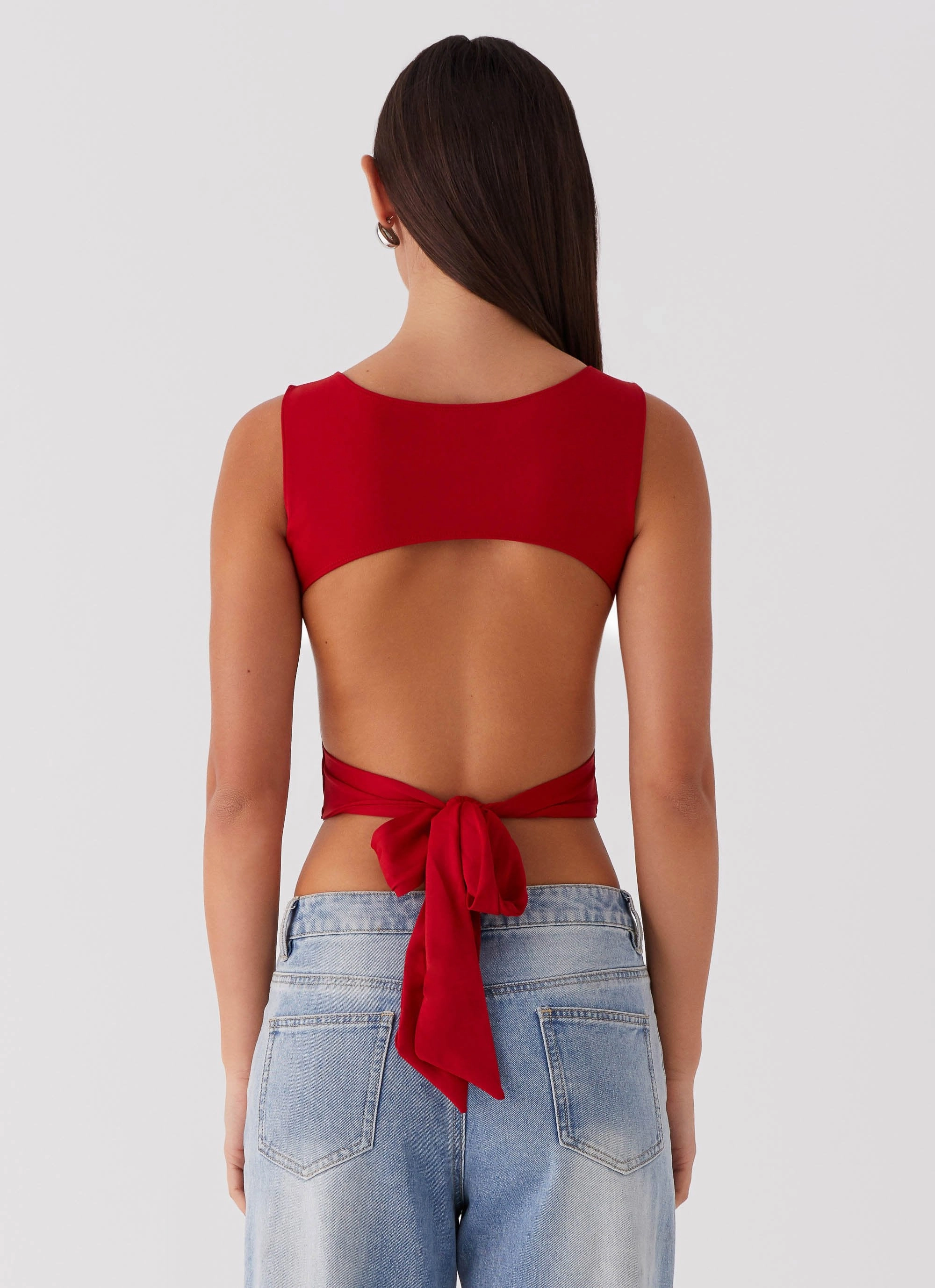 FasteningHood Saskie Tie Top - Ruby Red