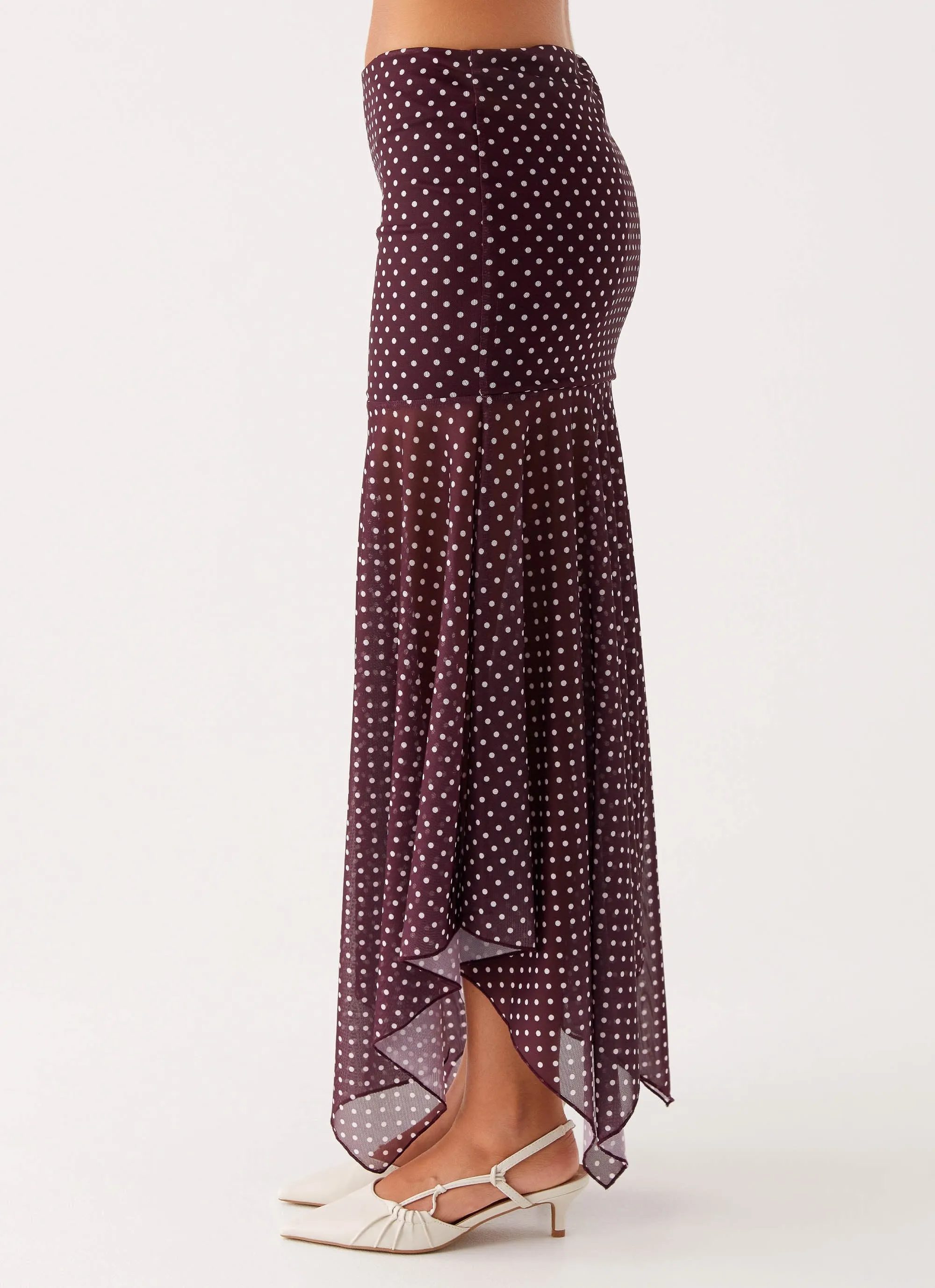 Buffy Maxi Skirt - Burgundy Detachable Detail Sophisticated Mood