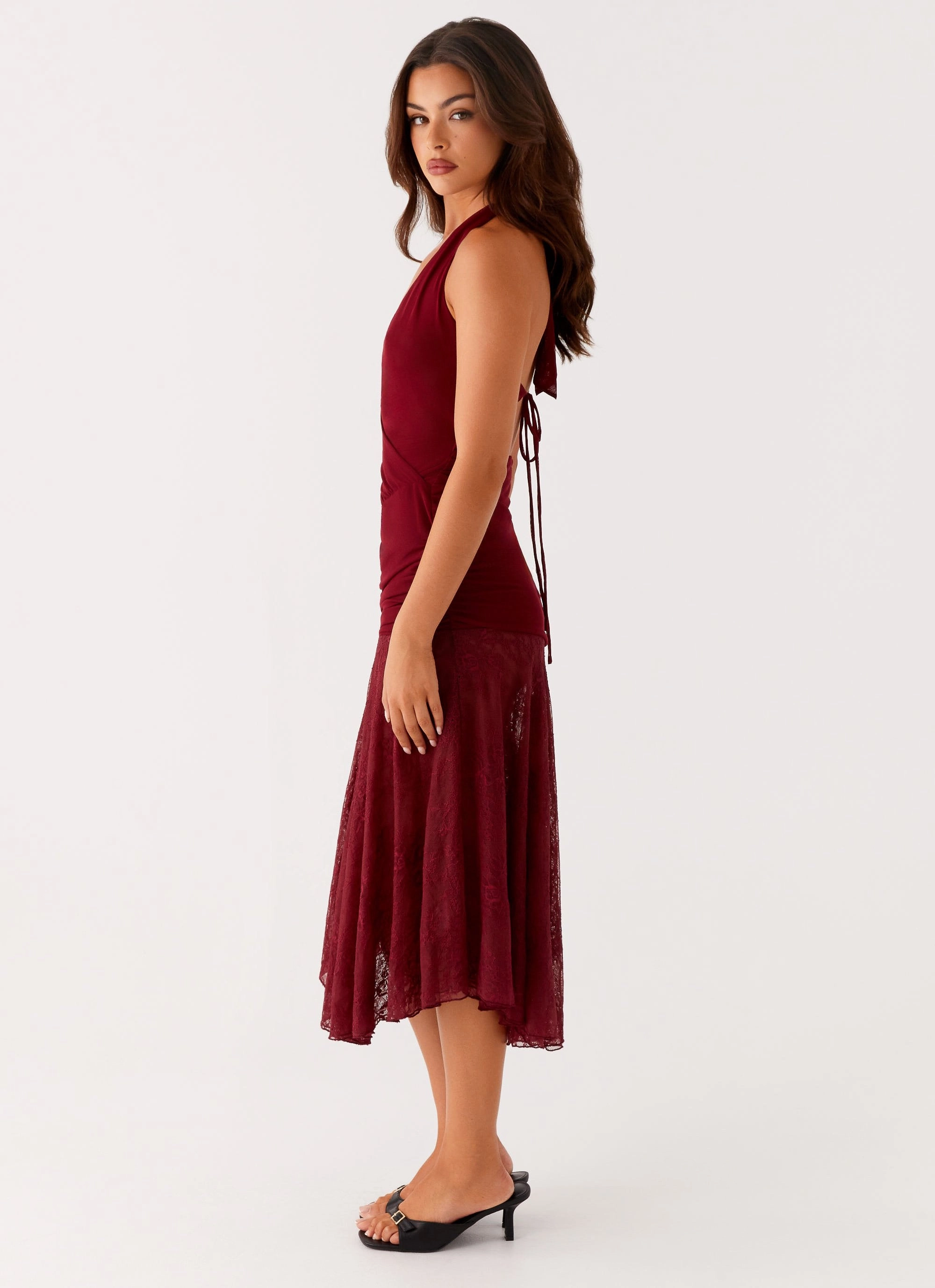Body Positive Burnout Midi Dress - Maroon