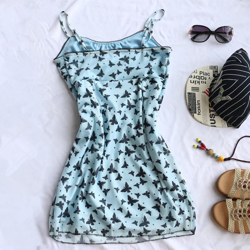 Butterfly Print Drawstring Dress