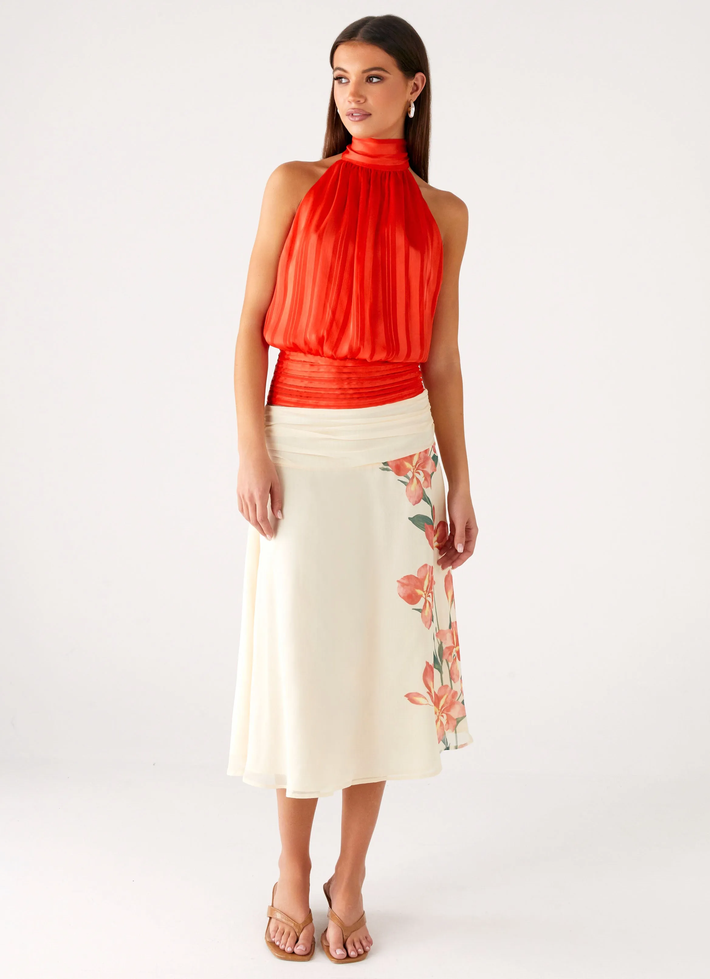 Willow Chiffon Top - Coral Eco Dye Process SmoothZipper