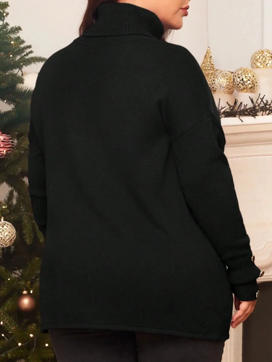 Button Detail Elegant Sweater
