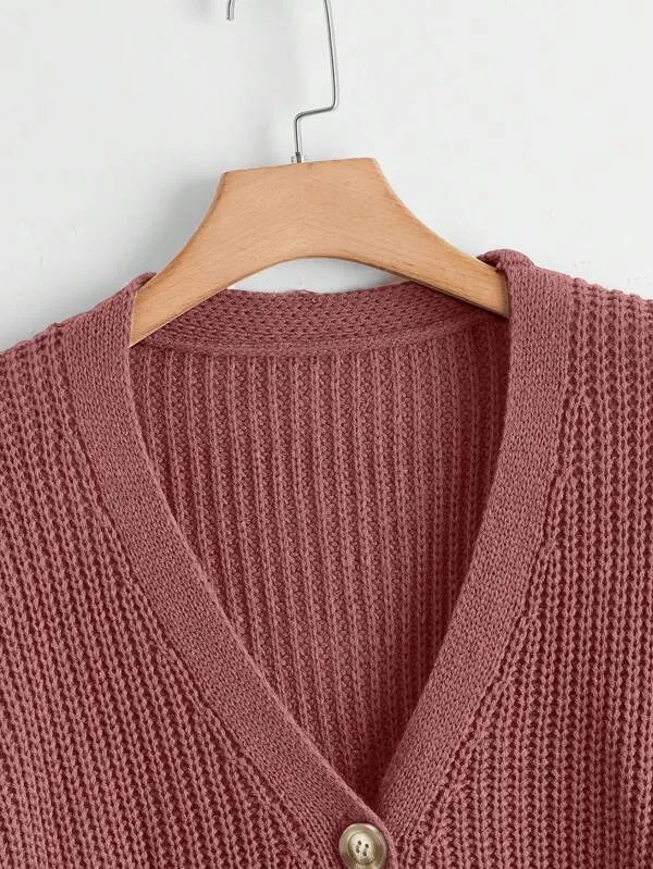 Button Up Design Cardigan Sweater