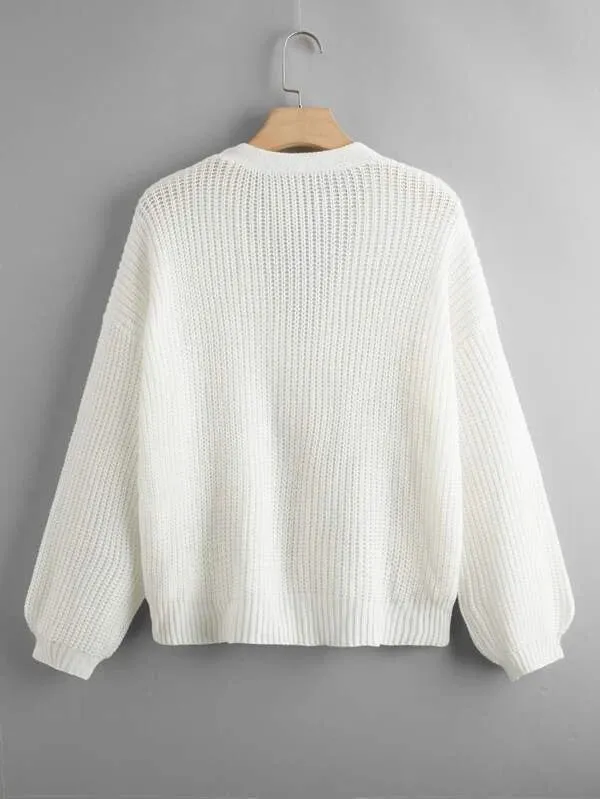Button Up Design Cardigan Sweater