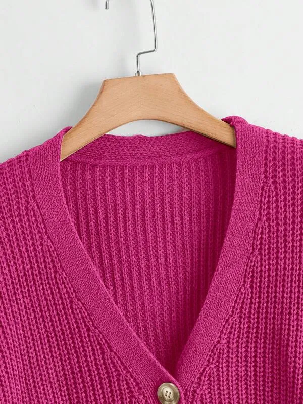 Button Up Design Cardigan Sweater