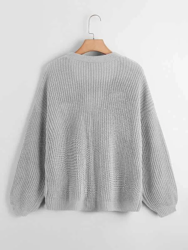 Button Up Design Cardigan Sweater