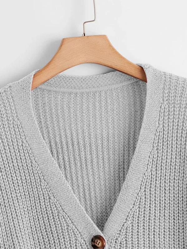 Button Up Design Cardigan Sweater