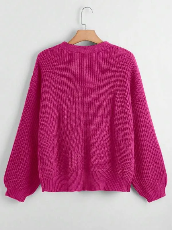 Button Up Design Cardigan Sweater