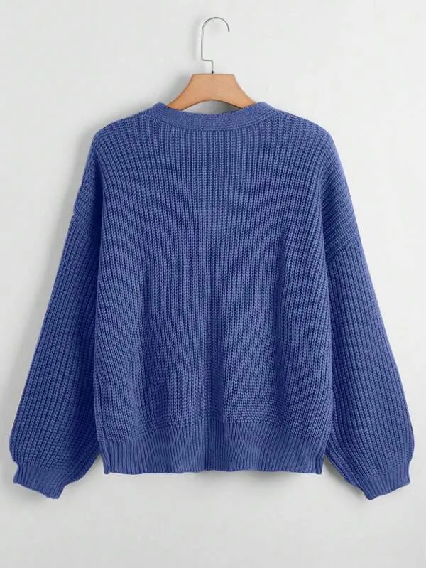 Button Up Design Cardigan Sweater