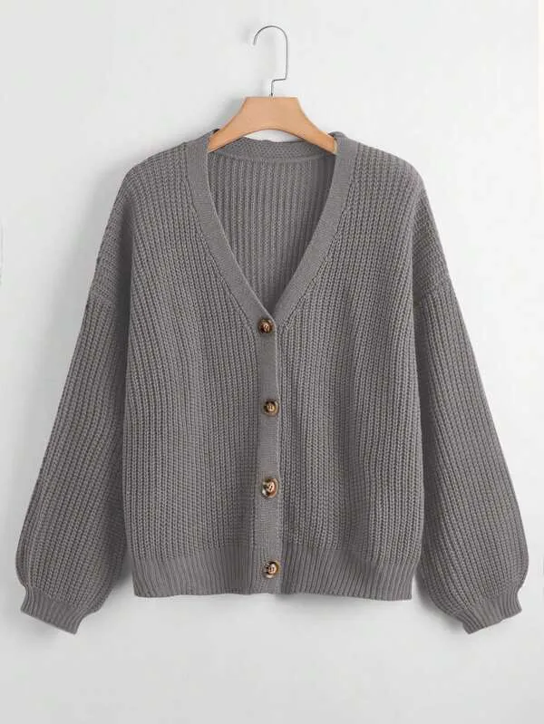 Button Up Design Cardigan Sweater