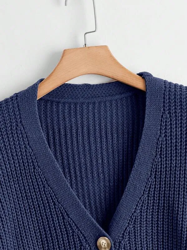 Button Up Design Cardigan Sweater