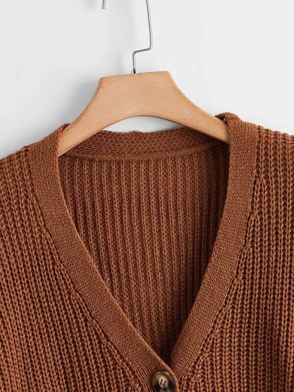 Button Up Design Cardigan Sweater