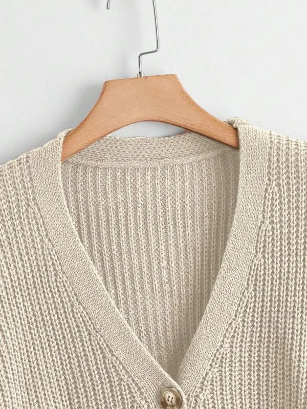 Button Up Design Cardigan Sweater
