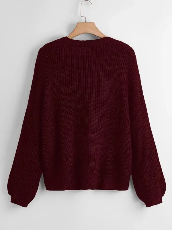 Button Up Design Cardigan Sweater