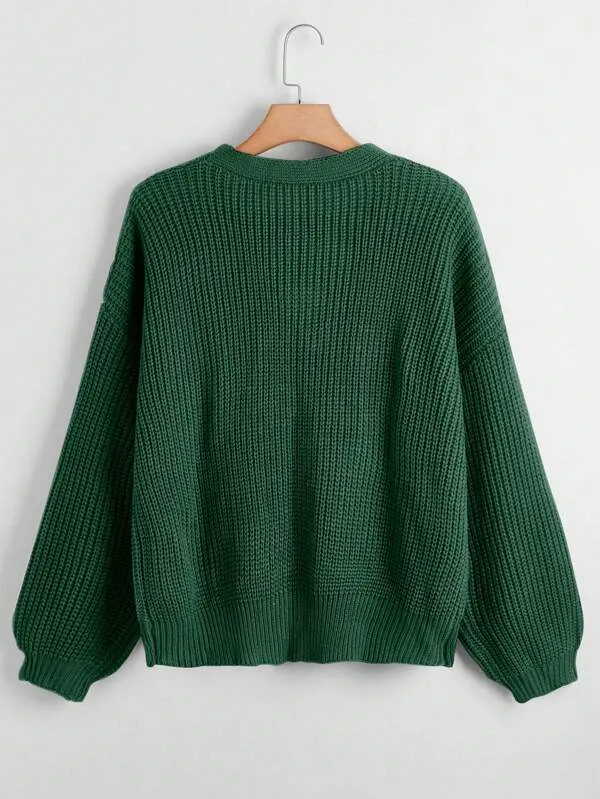 Button Up Design Cardigan Sweater