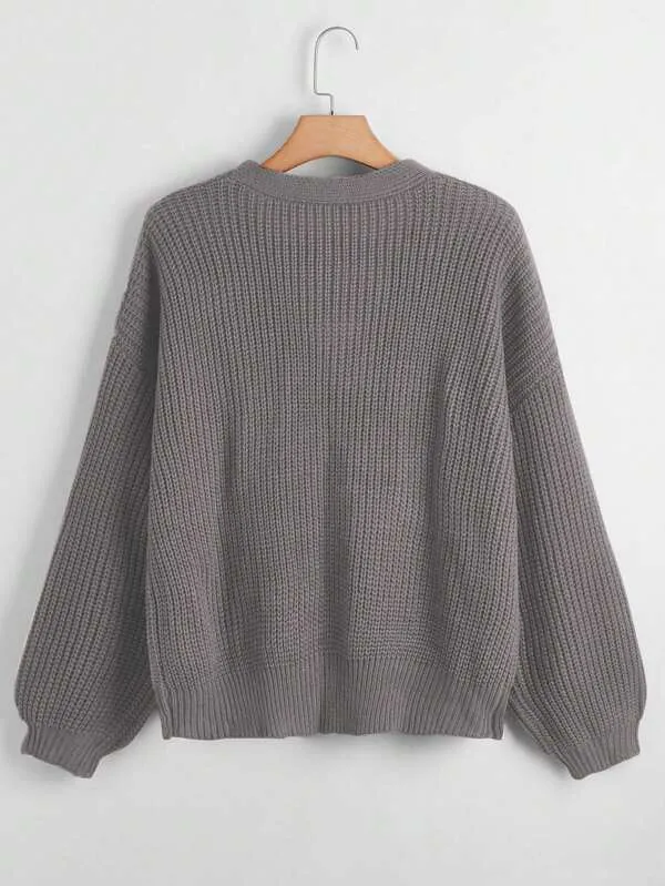 Button Up Design Cardigan Sweater