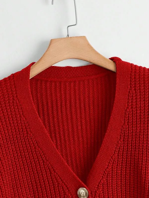Button Up Design Cardigan Sweater