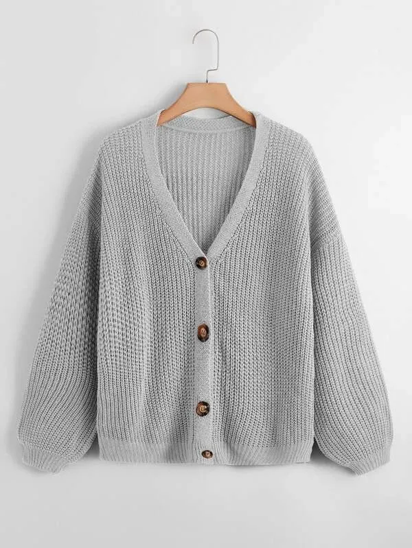 Button Up Design Cardigan Sweater