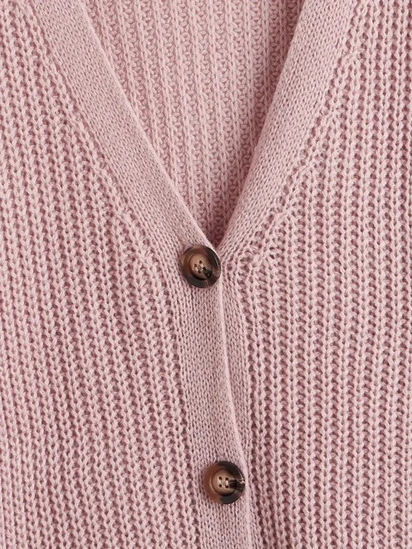 Button Up Design Cardigan Sweater