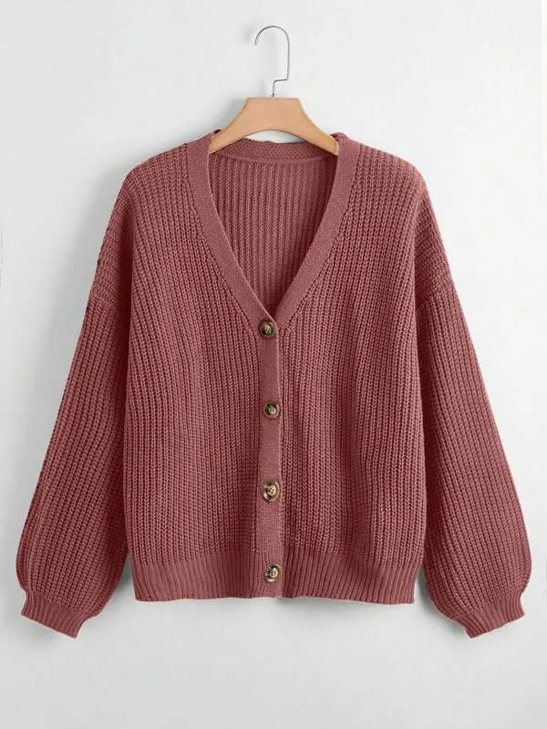 Button Up Design Cardigan Sweater