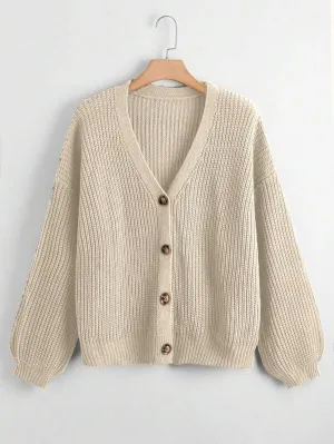 Button Up Design Cardigan Sweater