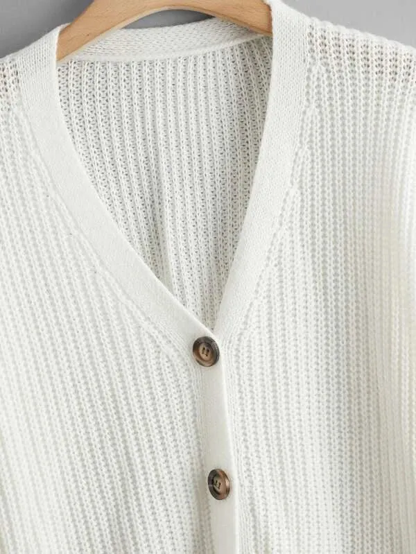 Button Up Design Cardigan Sweater