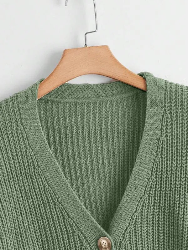 Button Up Design Cardigan Sweater